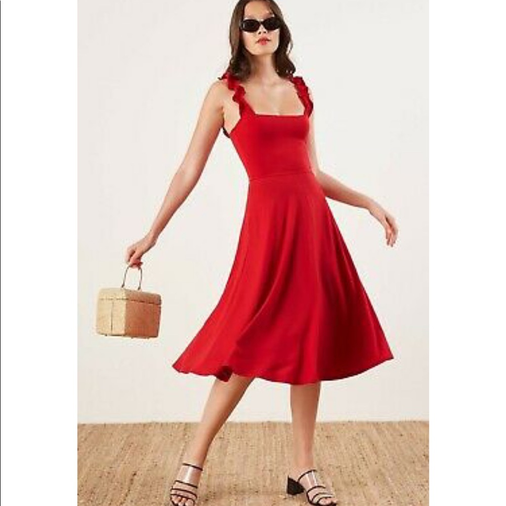 Reformation Eda Dress, red, size S